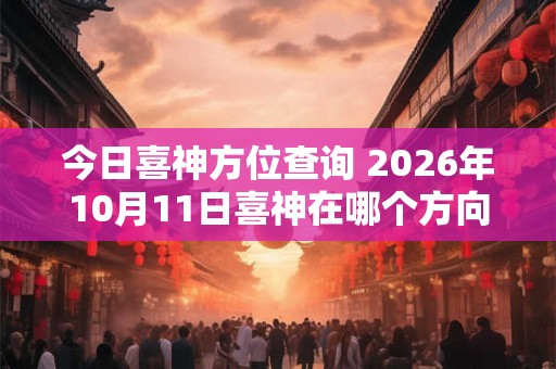今日喜神方位查询 2026年10月11日喜神在哪个方向