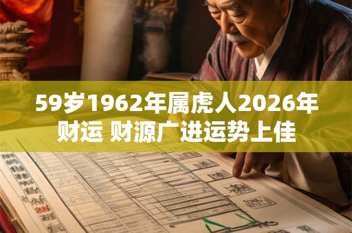 59岁1962年属虎人2026年财运 财源广进运势上佳 59岁1962年属虎人2026年财运 财源广进运势上佳