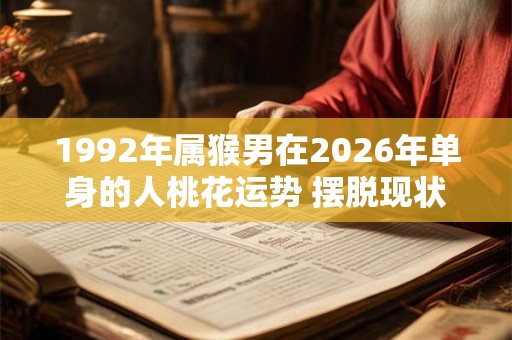 1992年属猴男在2026年单身的人桃花运势 摆脱现状提升自我