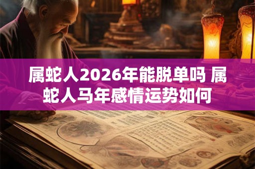 属蛇人2026年能脱单吗 属蛇人马年感情运势如何 属蛇人2026年能脱单吗 属蛇人马年感情运势如何