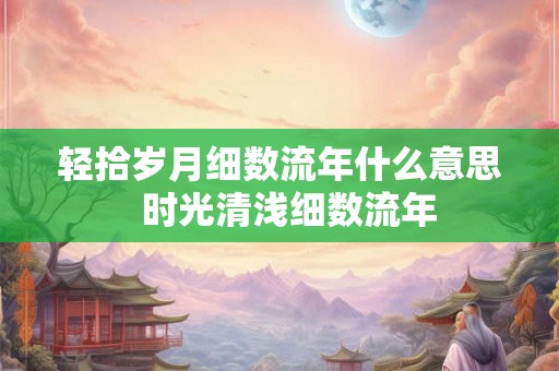 轻拾岁月细数流年什么意思  时光清浅细数流年