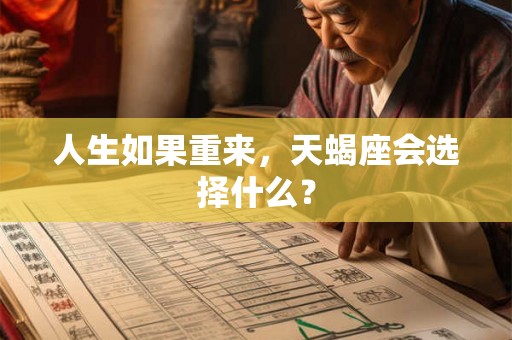 人生如果重来，天蝎座会选择什么？
