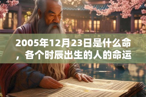 2005年12月23日是什么命，各个时辰出生的人的命运