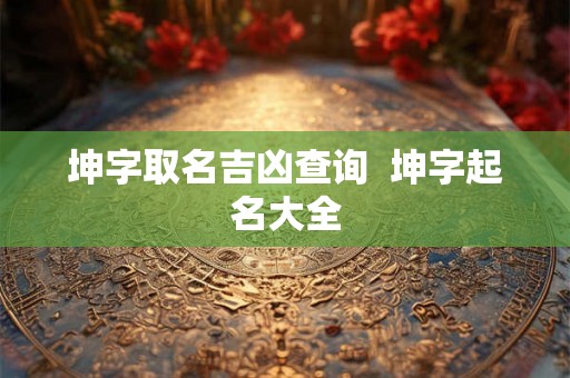 坤字取名吉凶查询  坤字起名大全