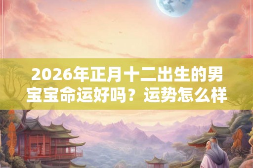 2026年正月十二出生的男宝宝命运好吗？运势怎么样