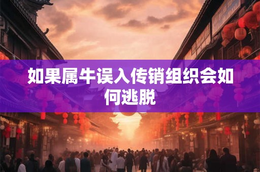 如果属牛误入传销组织会如何逃脱 如果属牛误入传销组织会如何逃脱