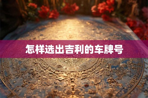 怎样选出吉利的车牌号