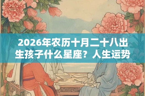 2026年农历十月二十八出生孩子什么星座？人生运势如何？