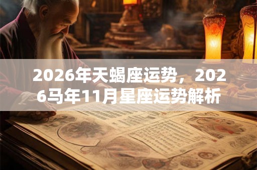 2026年天蝎座运势，2026马年11月星座运势解析