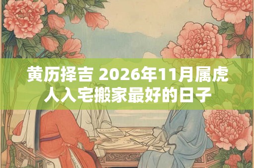 黄历择吉 2026年11月属虎人入宅搬家最好的日子