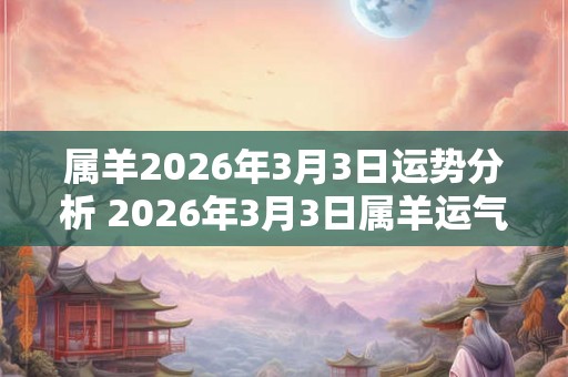 属羊2026年3月3日运势分析 2026年3月3日属羊运气详解 属羊2026年3月3日运势分析 2026年3月3日属羊运气详解