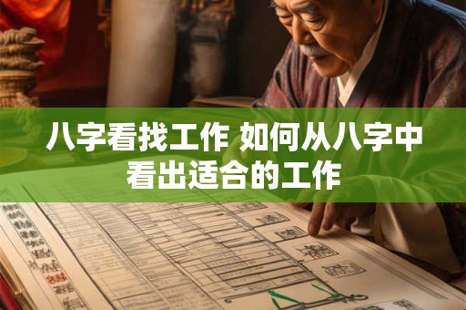 八字看找工作 如何从八字中看出适合的工作