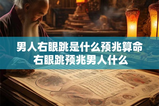 男人右眼跳是什么预兆算命 右眼跳预兆男人什么