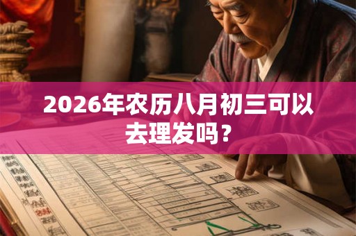 2026年农历八月初三可以去理发吗？
