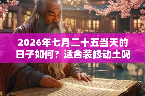 2026年七月二十五当天的日子如何？适合装修动土吗？