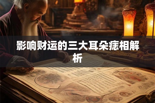 影响财运的三大耳朵痣相解析