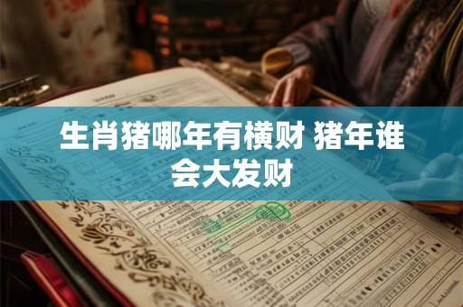 生肖猪哪年有横财 猪年谁会大发财