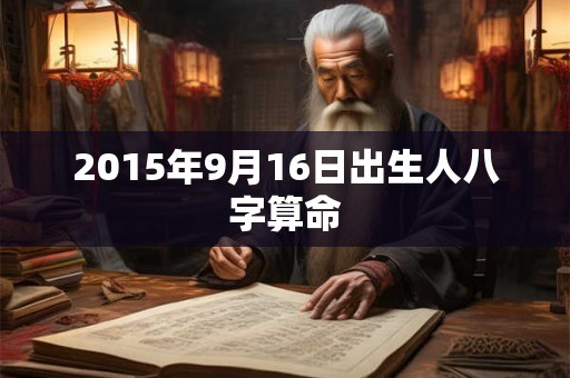 2015年9月16日出生人八字算命 2015年9月16日出生人八字算命