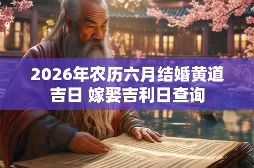 2026年农历六月结婚黄道吉日 嫁娶吉利日查询