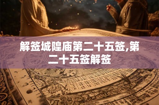解签城隍庙第二十五签,第二十五签解签 解签城隍庙第二十五签,第二十五签解签