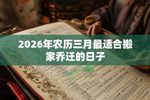 2026年农历三月最适合搬家乔迁的日子