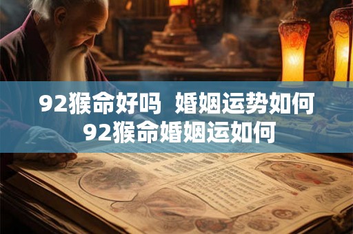 92猴命好吗  婚姻运势如何 92猴命婚姻运如何
