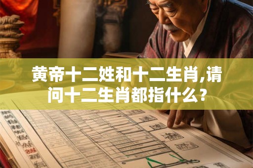 黄帝十二姓和十二生肖,请问十二生肖都指什么? 黄帝十二姓和十二生肖,请问十二生肖都指什么?