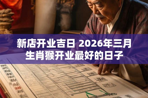 新店开业吉日 2026年三月生肖猴开业最好的日子