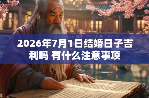 2026年7月1日结婚日子吉利吗 有什么注意事项