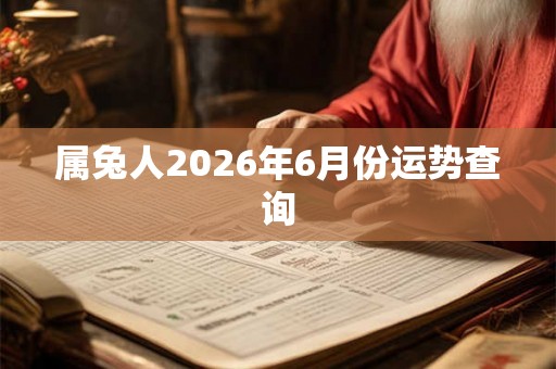 属兔人2026年6月份运势查询