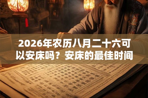 2026年农历八月二十六可以安床吗？安床的最佳时间？