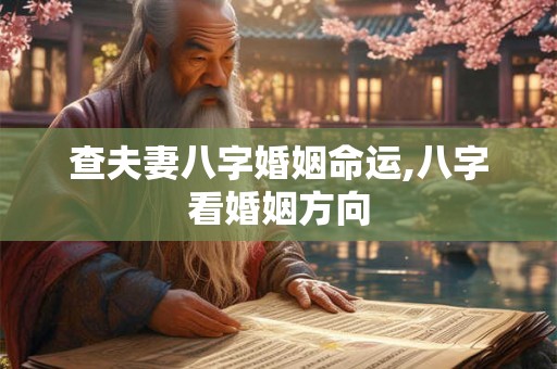查夫妻八字婚姻命运,八字看婚姻方向