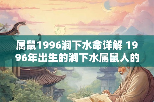 属鼠1996涧下水命详解 1996年出生的涧下水属鼠人的命运如何