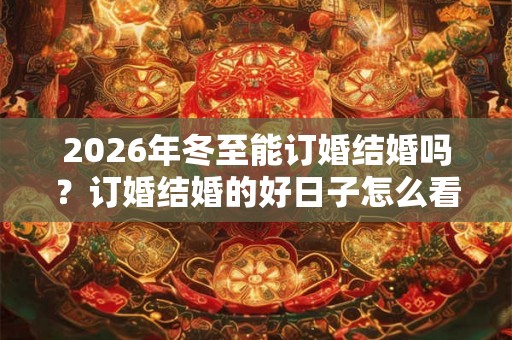 2026年冬至能订婚结婚吗?订婚结婚的好日子怎么看? 2026年冬至能订婚结婚吗?订婚结婚的好日子怎么看?