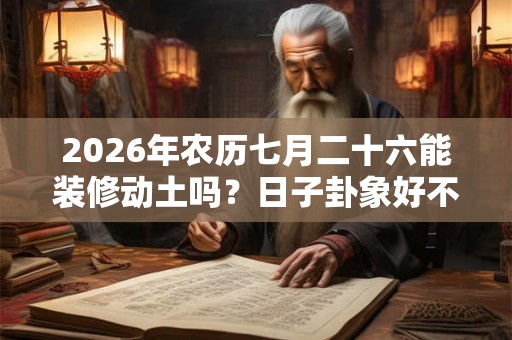2026年农历七月二十六能装修动土吗？日子卦象好不好？