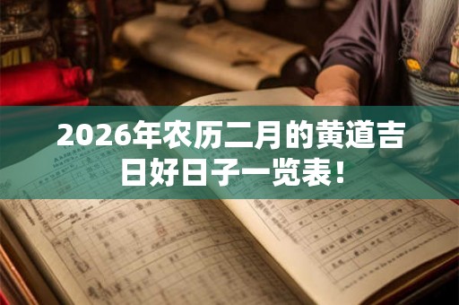 2026年农历二月的黄道吉日好日子一览表! 2026年农历二月的黄道吉日好日子一览表!