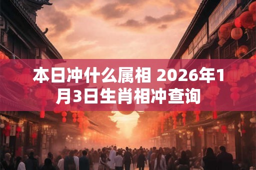 本日冲什么属相 2026年1月3日生肖相冲查询