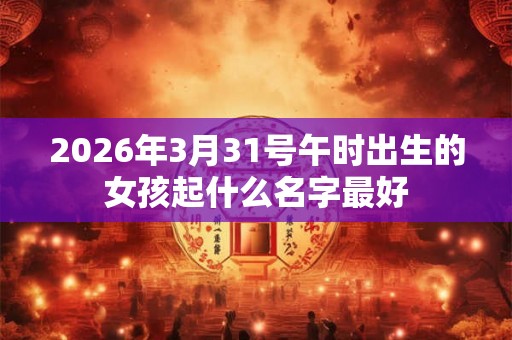 2026年3月31号午时出生的女孩起什么名字最好 2026年3月31号午时出生的女孩起什么名字最好