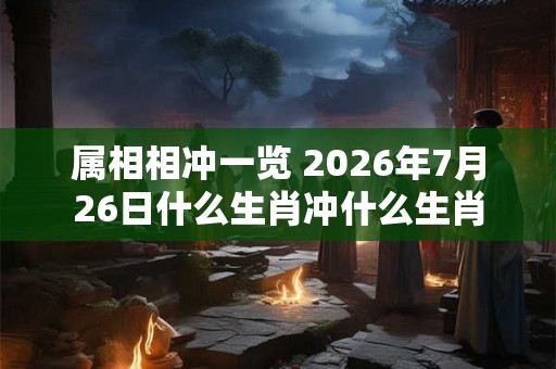 属相相冲一览 2026年7月26日什么生肖冲什么生肖