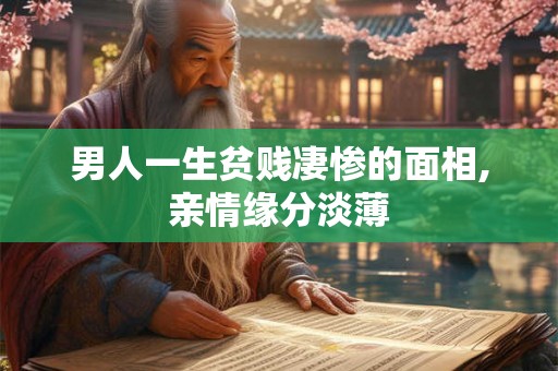 男人一生贫贱凄惨的面相,亲情缘分淡薄