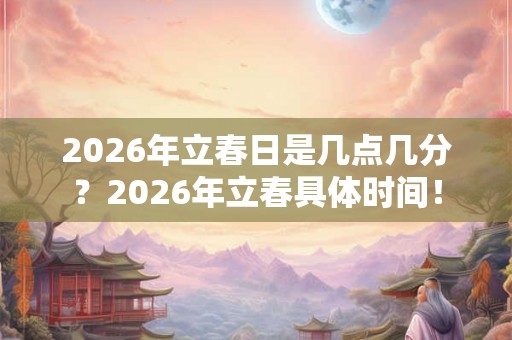 2026年立春日是几点几分？2026年立春具体时间！