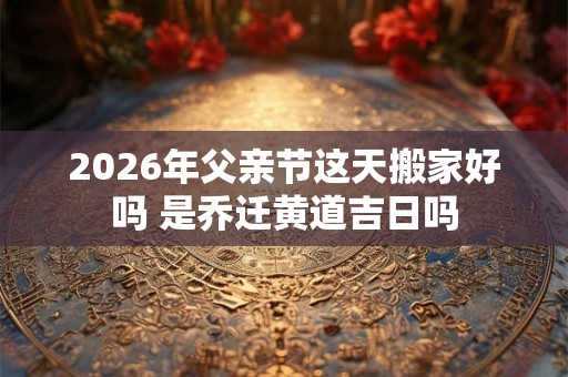 2026年父亲节这天搬家好吗 是乔迁黄道吉日吗