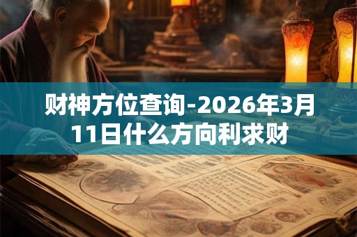 财神方位查询-2026年3月11日什么方向利求财