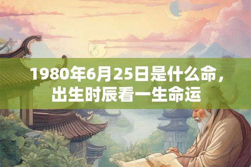 1980年6月25日是什么命，出生时辰看一生命运