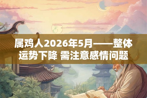 属鸡人2026年5月——整体运势下降 需注意感情问题