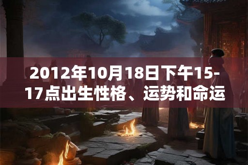 2012年10月18日下午15-17点出生性格、运势和命运