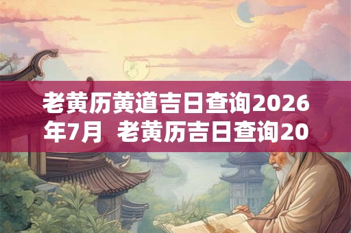 老黄历黄道吉日查询2026年7月  老黄历吉日查询2026年7月份