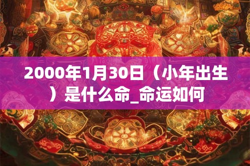 2000年1月30日（小年出生）是什么命_命运如何