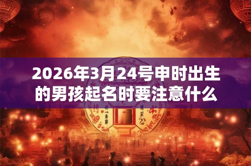 2026年3月24号申时出生的男孩起名时要注意什么