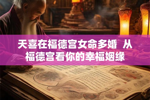天喜在福德宫女命多婚  从福德宫看你的幸福姻缘